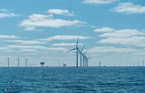 Stock image offshore windmill farm